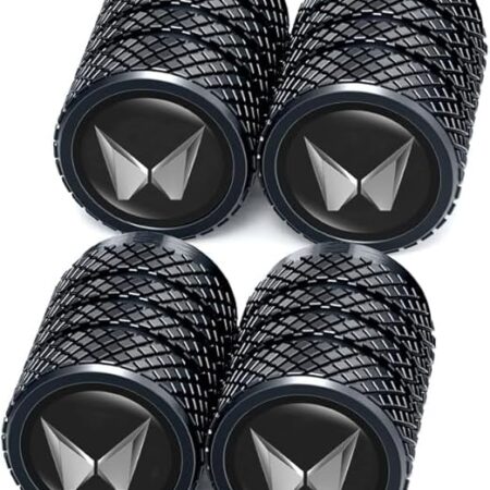 Greenworld Premium Black Metal Car Tyre Valve Cap Air Cap Car Tyre Valve Stem Cap Air Covers with Logo (New-Mahindra)