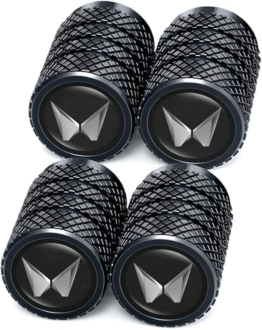 Greenworld Premium Black Metal Car Tyre Valve Cap Air Cap Car Tyre Valve Stem Cap Air Covers with Logo (New-Mahindra)