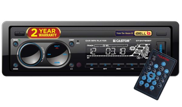IBELL Castor DV790BT Car Digital Audio Player with Bluetooth, LCD Display, FM/USB/SD/AUX, Remote, 140W Audio for Loud & Clear Music, MP3 Support for Long Drives (Black)